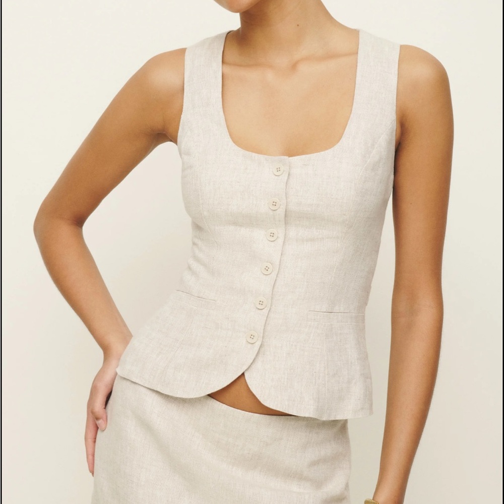 Reformation Delaney Linen Vest